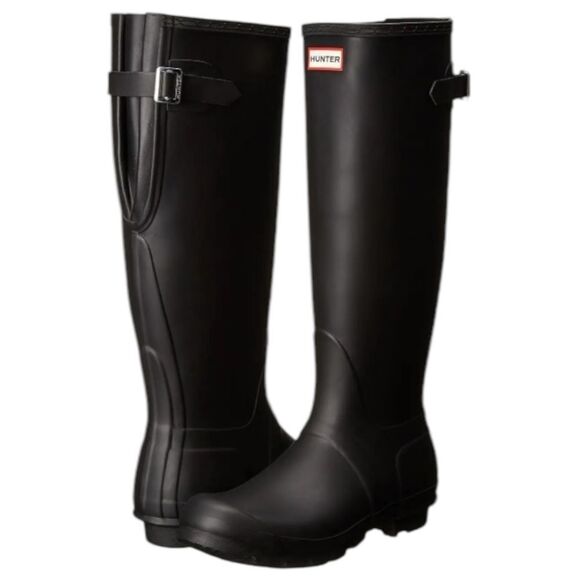 Hunter Shoes - Hunter Original Back Adjustable Buckle Strap Black Pull On Rain Boots. 7.